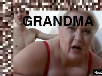 Old Chubby Grandma Strips And Rides A Much Y. Dick