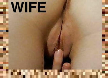my wife rubs her clit