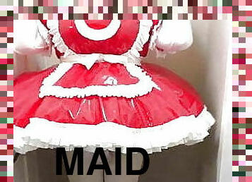 Thefrillymaid Poses in Ballhood Maid Petticoat Maid Uniform