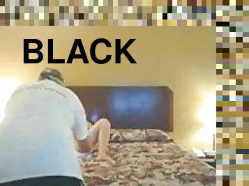 Big black cock in a hotel room