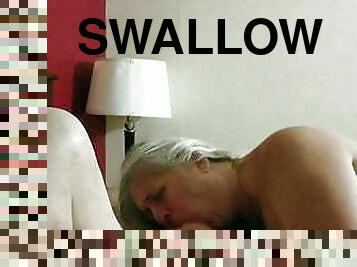 72 yr old guy gets a swallowing blowjob from from my 45 yr old wife