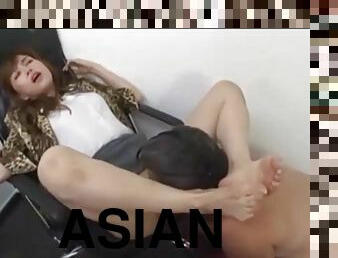 asiatisk, kontor, fisse-pussy, hardcore, japans, slave, femidom