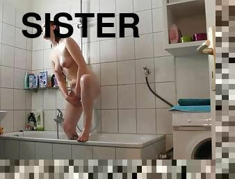 Cute sister of 19 spied in the shower