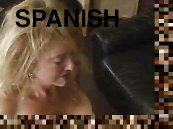 Petite blonde Spanish MILF babe has anal sex