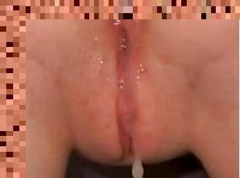 My first ever bbc anal experience ended with so much cum my little asshole couldn’t keep it all in
