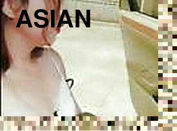 Asian Pi Ladyboy masturbating and cumming inside the car