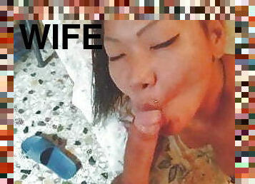 Thailand Slut Wife Sammi Sucking Hubby Off.