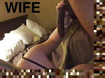 Gorgeous Blonde Wife Choking On BBC In Front Of Her Cuckold 