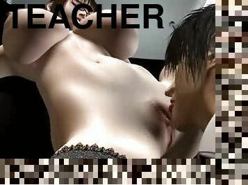 3D teacher has sex with her student in the classroom