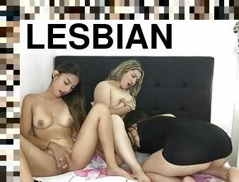 tongue everywhere lesbian threesome