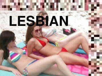 udendørs, skønheder, lesbisk, strand, bikini, realitet