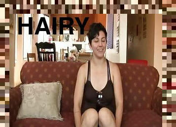 This hairy busty mature babe really knows how to take a cock