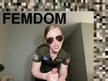 Top gun flight suit military girl dominatrix femdom jerk off instruction handjob