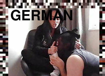 aggressiv sock smelling torment by brutal german mistress