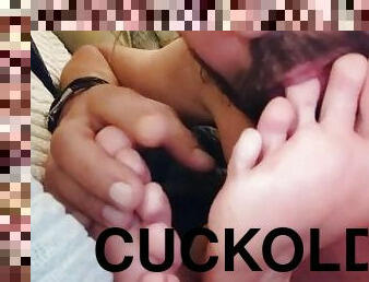 Male Slave licks beautiful feet of his Mistress
