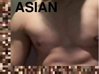asiático, banhos, público, amador, tiro-ao-alvo, gay, ejaculação, sozinho, musculado