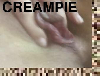 Playing with cum in my Pussy after stranger leaves
