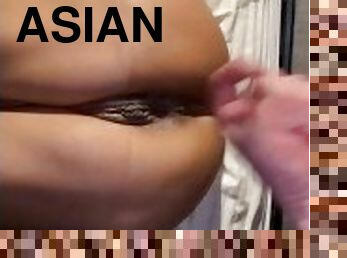 asiatisk, orgasme, fisse-pussy, amatør, udløsning, kæmpestor-pik, milf, par, synsvinkel, sperm