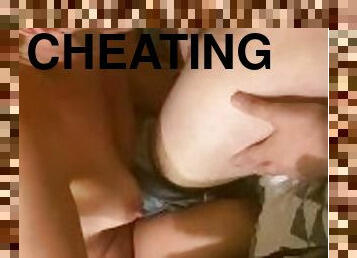 Cheating wife caught sucking two dicks in motel