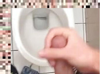Cumshot at school toilet