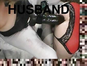 SUBMISSIVE HUSBAND-Pegging with 12in Strapon