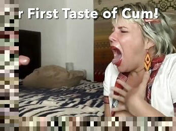 Her First Taste of Cum: Swallowing Her Teachers Nasty Cum For A Good Grade