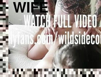 Wife 3some Fucks Stranger While husband jerks (Cuckold)