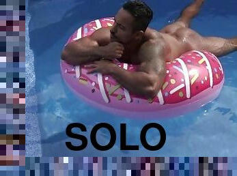 Hot muscle man in pool