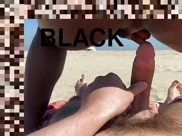 Juicy Black Bubble Butt Bottom Takes BWC On The Nude Beach