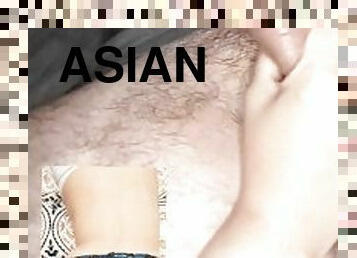 Asian wife sucking cock