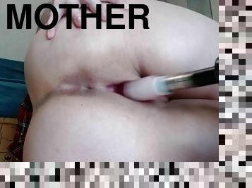 Close up fuck machine rides my pussy on max speed - Hard core fast sex big white ass pinky pussy