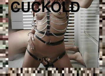 1/10 Chastity Challenge!! 1st day: My cuckold slave begged me to treat him like the dog