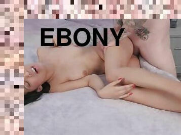 Cute Petite Ebony Teen Jackie Rogen Gives A Hot Blowjob Before Hardcore Interracial Fucking