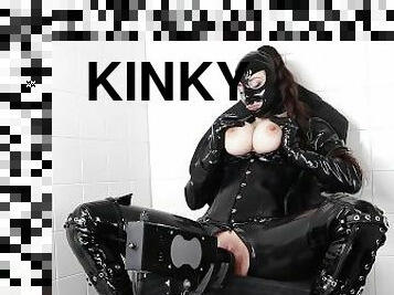 Cristal Kinky in Latex finger fucking and fuckmachine in gasmask Preview
