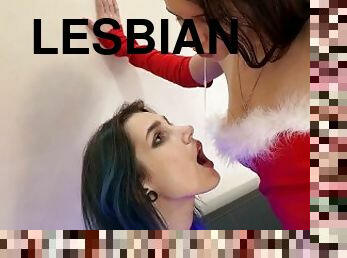 lesbisk, bdsm, fetish, elskerinde, uniform, jul, dominans