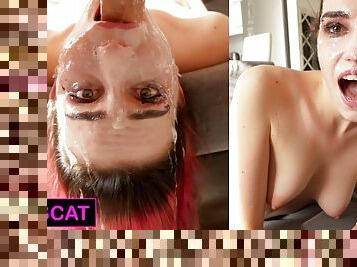 Sloppy Upside Down Throat Fuck  Balls Deep Facefucking - Kiss Cat