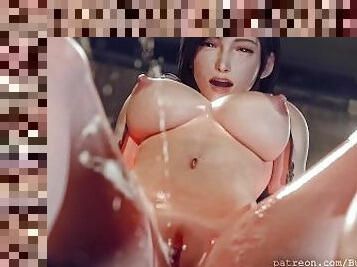 Tifa Anal Ride with Pissing on You and taking your Cum in her Ass (with sound) 3d animation hentai