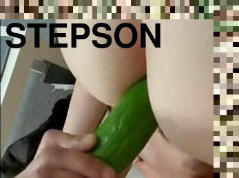 My stepson fucks me in the ass with a cucumber!