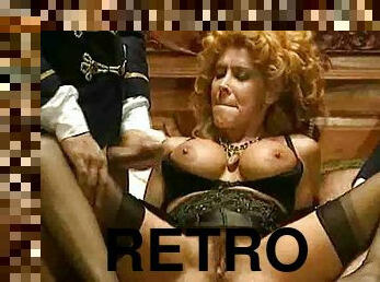 Curly hair and corset slut fucked in retro movie