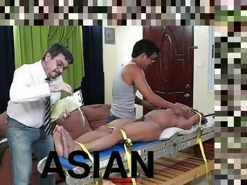 Asian Boy Alex Bound and Tickled