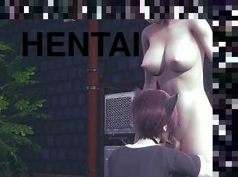 Hentai Uncensored - Ozaki blowjob Futanari in street