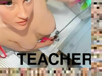 teacher in school shower