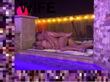 Johnny & Nikki J Latina Wife Sucks Big Dick in the Pool