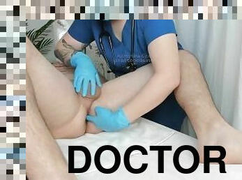 THIS IS HOW ALL PROSTATE EXAMS SHOULD BE PERFORMED - THE DOCTOR MASSAGING THE PROSTATE TILL ORGASM
