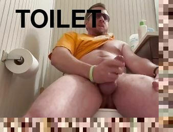 Cumming on the Toilet  Male Masturbation in the Bathroom - BlondNBlue222