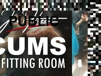 Jon Arteen squirts big cumshot at mall fitting room with Nike Air Force Risky Public Twink Sneakers