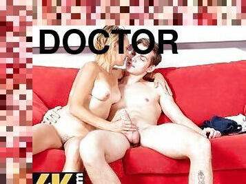 SHAME4K. Patients cock becomes hard and the doctor decides to use it