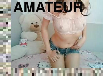 sensual petite horny teen strip dances alone in her bedroom