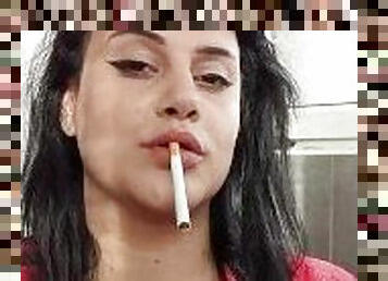 Sexy Closeup Smoking Cigarette