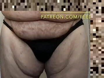Boss has a MASSIVE bulge! Huge Fat Pad in Tight underwear Weight gain!
